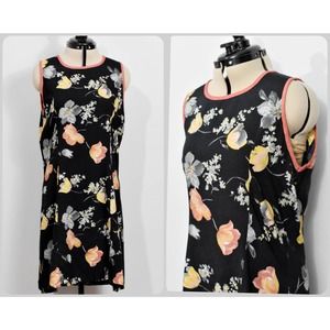 Starwear Black/Orange/Yellow 90s Floral Print Dress